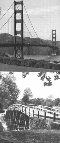 Golden Gate Bridge (top), country bridge (bottom)